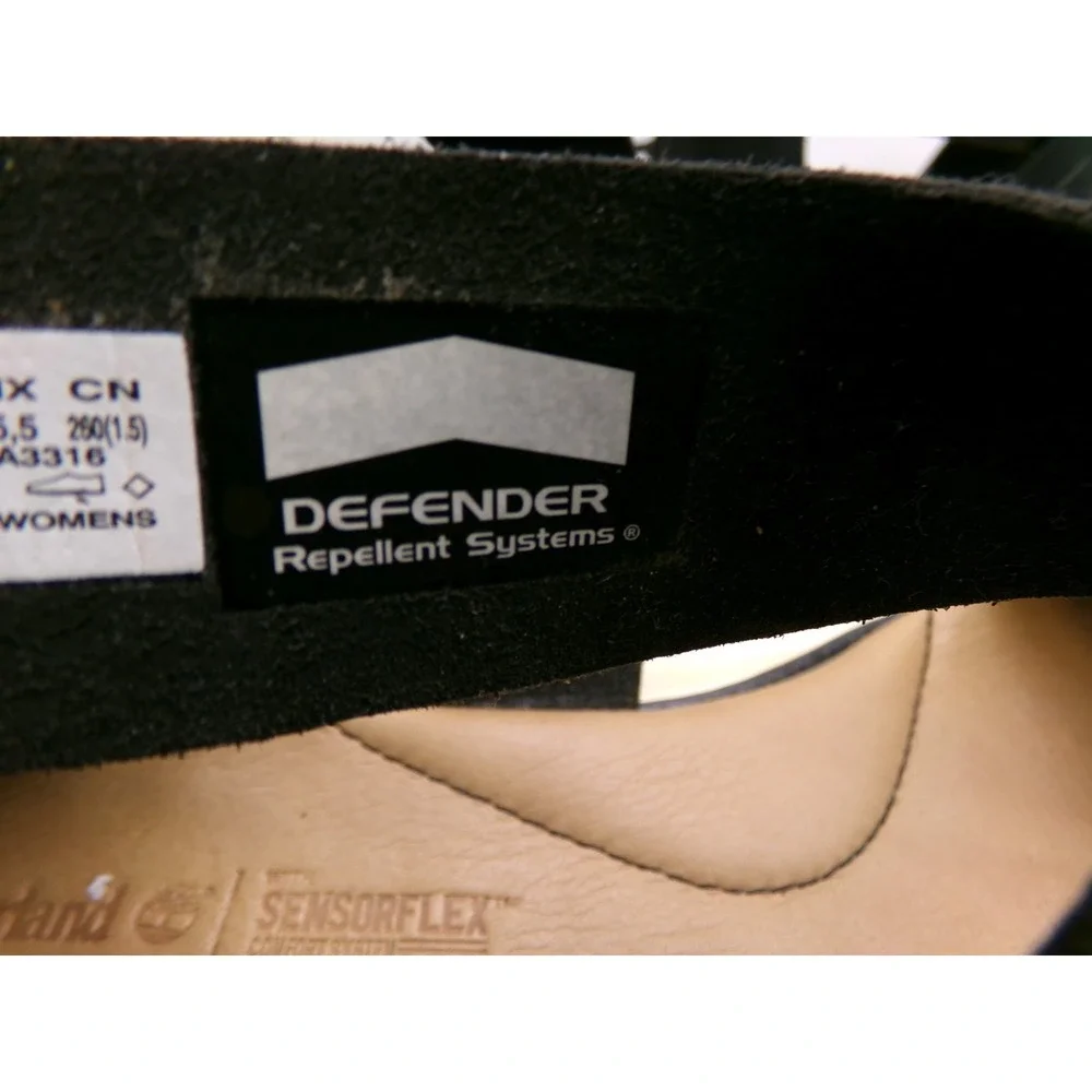Timberland Leather Gladiator Style Sandals Womens Black Sz 9 Defender Repellent